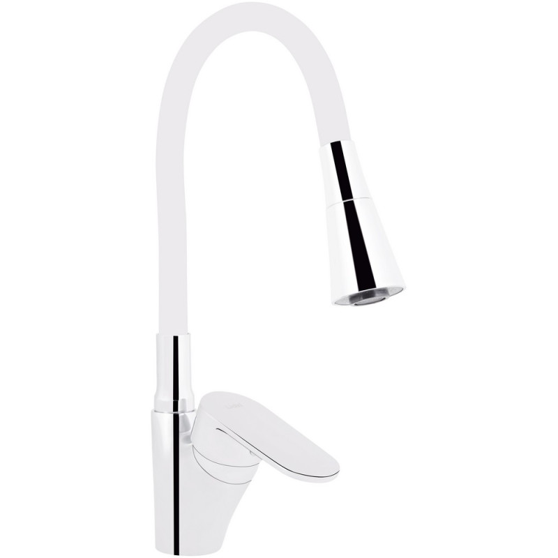 Змішувач для кухні Lidz Tani 007F3 з гнучким виливом (k40) LDTAN007F3WCR40423 White / Chrome