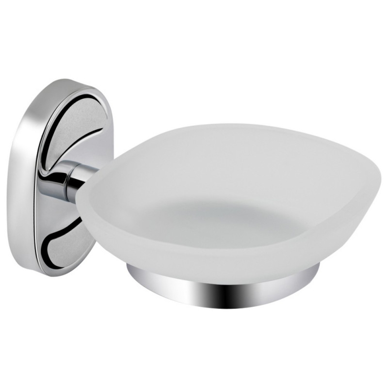 Мыльница с держателем Lidz Oreo 0201 настенная (матовое стекло) LDORE0201CRM22083 Chrome