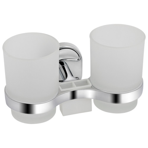 Склянка з тримачем Lidz Oreo 0402 подвійний настінний (матове скло) LDORE0402CRM22164 Chrome