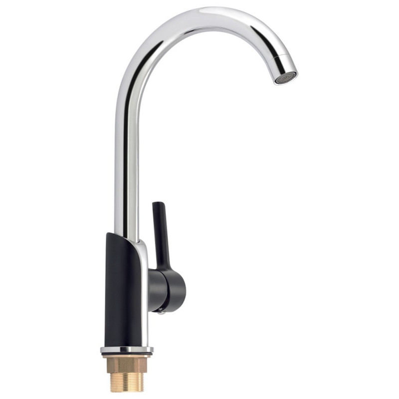 Змішувач для кухні Qtap Grand QTGRABCR007F Chrome/Black