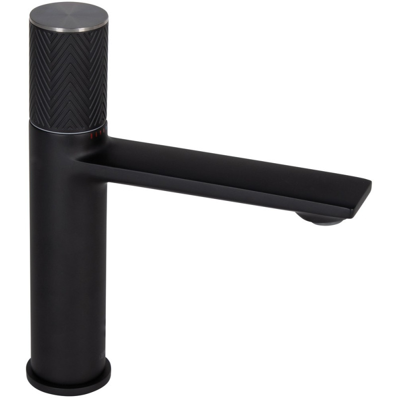 Змішувач для раковини Qtap Brno з прогресивним картриджем 1067103B Black Matt