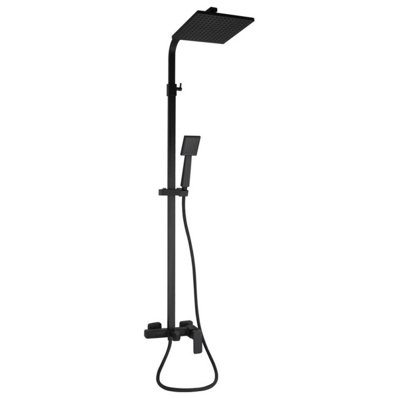Душова система для кабіни Qtap Capricorn на три споживача (з виливом) 53103KNB Black Matt