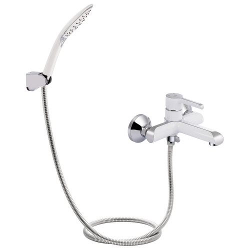 Смеситель для ванны Qtap Grand (c душевым гарнитуром) QTGRAWCR006 Chrome/White