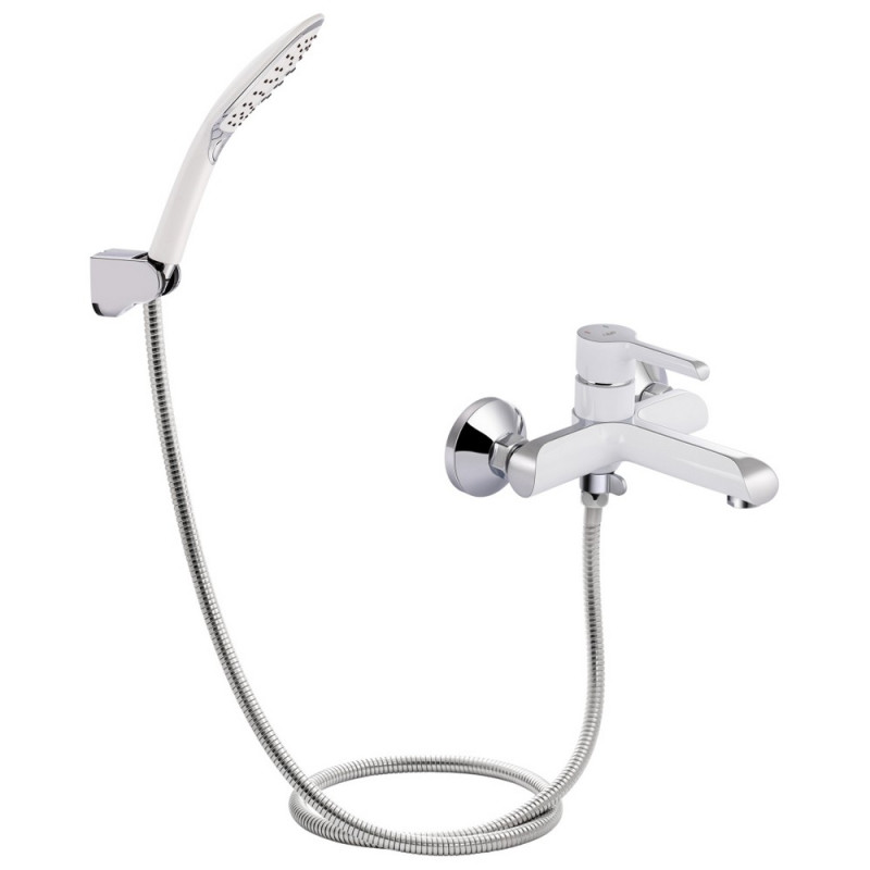 Змішувач для ванни Qtap Grand (з душовим гарнітуром) QTGRAWCR006 Chrome/White