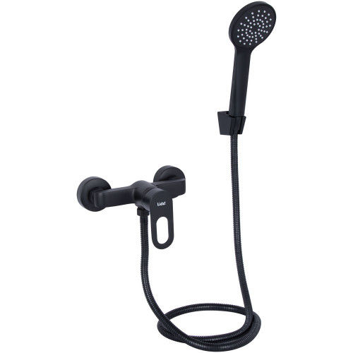 Змішувач для душу Lidz Latwa 010 (з душовим гарнітуром) (k40) LDLAT010BLA45421 Black