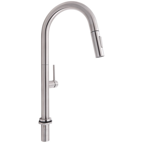 Смеситель для кухни Qtap Lenicka с выдвижным изливом QTLEN9138103UN Brushed Nickel PVD