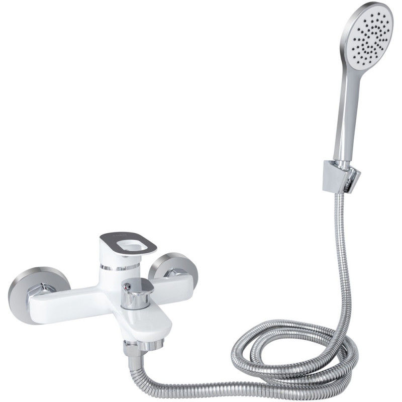 Змішувач для ванни Lidz Latwa 006 (з душовим гарнітуром) (k35) LDLAT006WHI45424 White