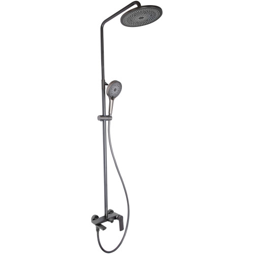 Душова система універсальна Qtap Slavonice на три споживача (з виливом) QTSLA111GMB45910 Gunmetal Black PVD