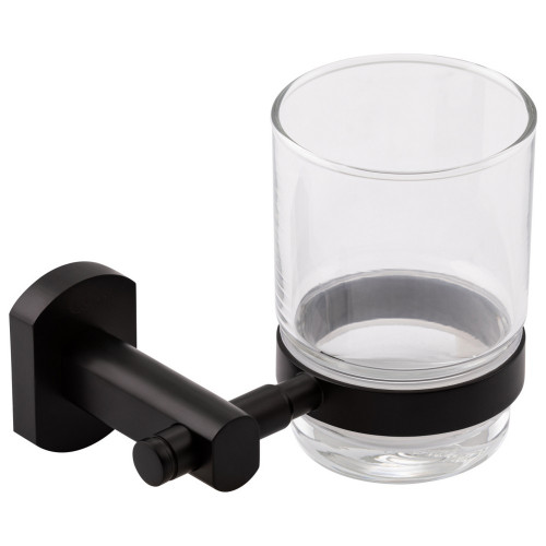 Склянка з тримачем Qtap Liberty настінна QTLIBBLM1158 Black