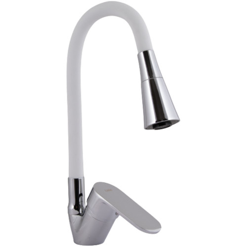 Змішувач для кухні Lidz Tani 008F3 з гнучким виливом (k40) LDTAN008F3WCR37037 White / Chrome Змішувач для кухні Lidz Tani 008F3 з гнучким виливом (k40) LDTAN008F3WCR37037 White / Chrome