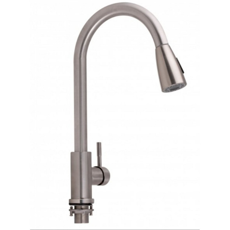 Смеситель для кухни Lidz Aria 015FL с выдвижным изливом (k35) LDARI015FLNKS34945 Nickel