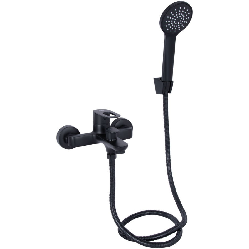 Змішувач для ванни Lidz Latwa 006 (з душовим гарнітуром) (k35) LDLAT006BLA45419 Black
