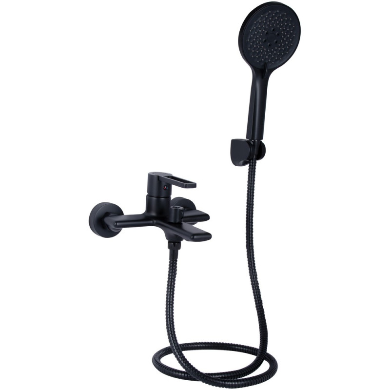 Змішувач для ванни Qtap Taurus (з душовим гарнітуром) QTTAU259BLM45662 Black Matt