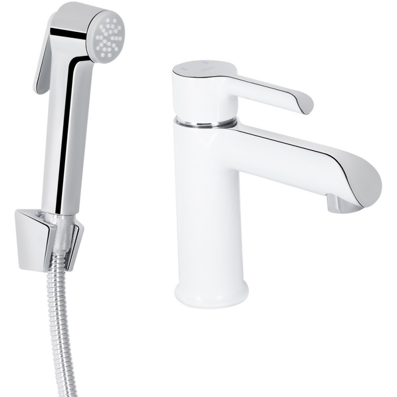 Смеситель для раковины Qtap Grand (с гигиеническим душем) QTGRA272CRW45671 Chrome/White