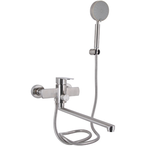 Змішувач для ванни Lidz Luna 005 (з душовим гарнітуром) (k35) LDLUN005NKS46093 Nickel