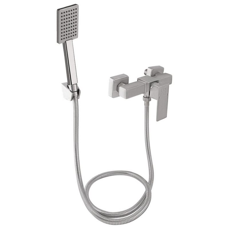 Смеситель для душа Lidz Kubis 010 (с душевым гарнитуром) (k35) LDKUB010NKS28535 Nickel