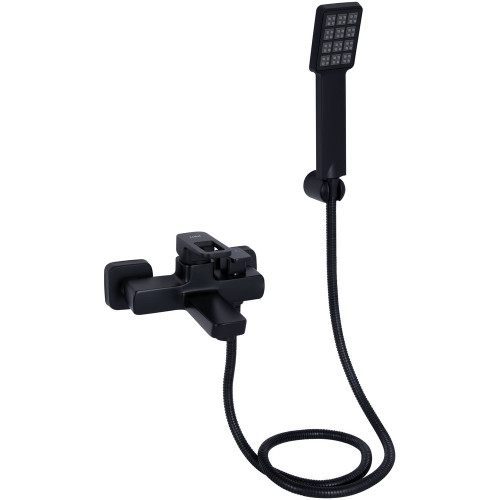 Змішувач для ванни Lidz Wawel 006 (з душовим гарнітуром) (k35) LDWAW006BLA45393 Black Змішувач для ванни Lidz Wawel 006 (з душовим гарнітуром) (k35) LDWAW006BLA45393 Black