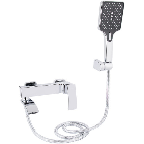Смеситель для ванны Qtap Swan Cascada с поворотным изливом (c душевым гарнитуром) QTSWA260CRM45565 Chrome