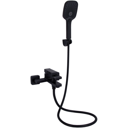Змішувач для ванни Qtap Gemini (з душовим гарнітуром) QTGEM259BLM45682 Black Matt Змішувач для ванни Qtap Gemini (з душовим гарнітуром) QTGEM259BLM45682 Black Matt
