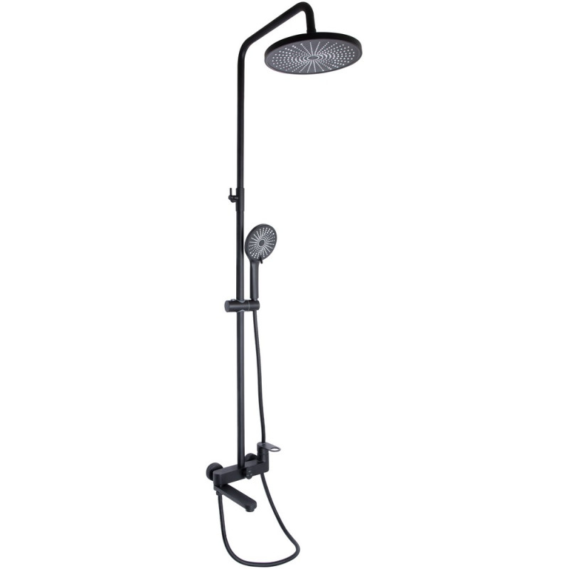 Душова система універсальна Qtap Jay на три споживача (з виливом) QTJAY111BLM45549 Black Matt