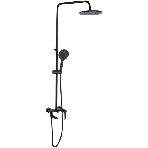 Душова система універсальна Qtap Taurus на три споживача (з виливом) QTTAU111BLM45666 Black Matt