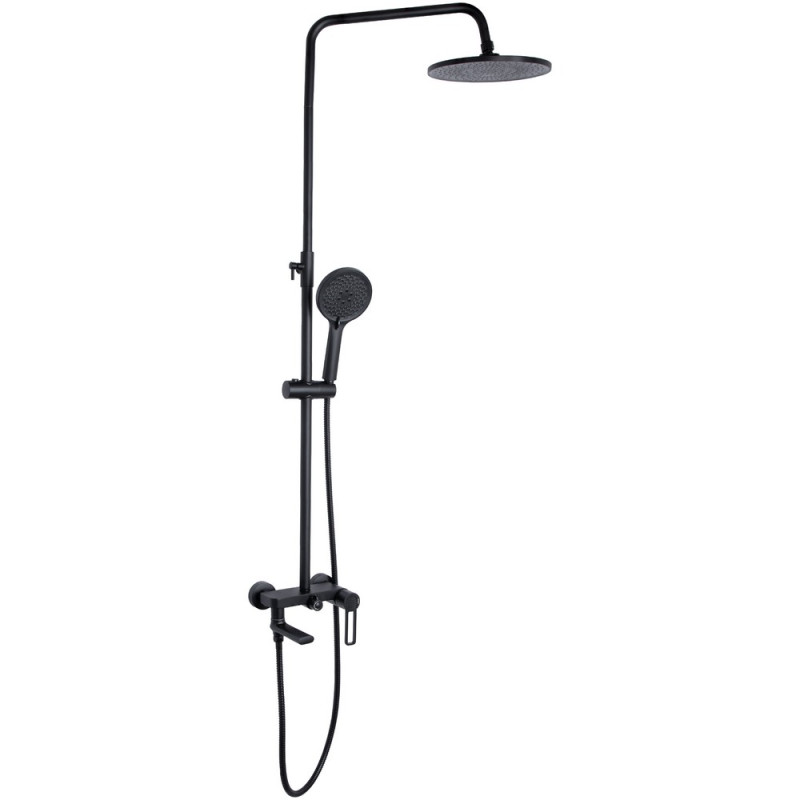 Душова система універсальна Qtap Taurus на три споживача (з виливом) QTTAU111BLM45666 Black Matt