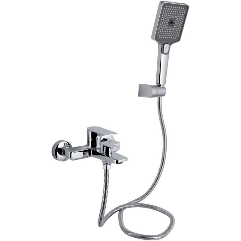 Змішувач для ванни Qtap Aries (з душовим гарнітуром) QTARI259CRM45559 Chrome