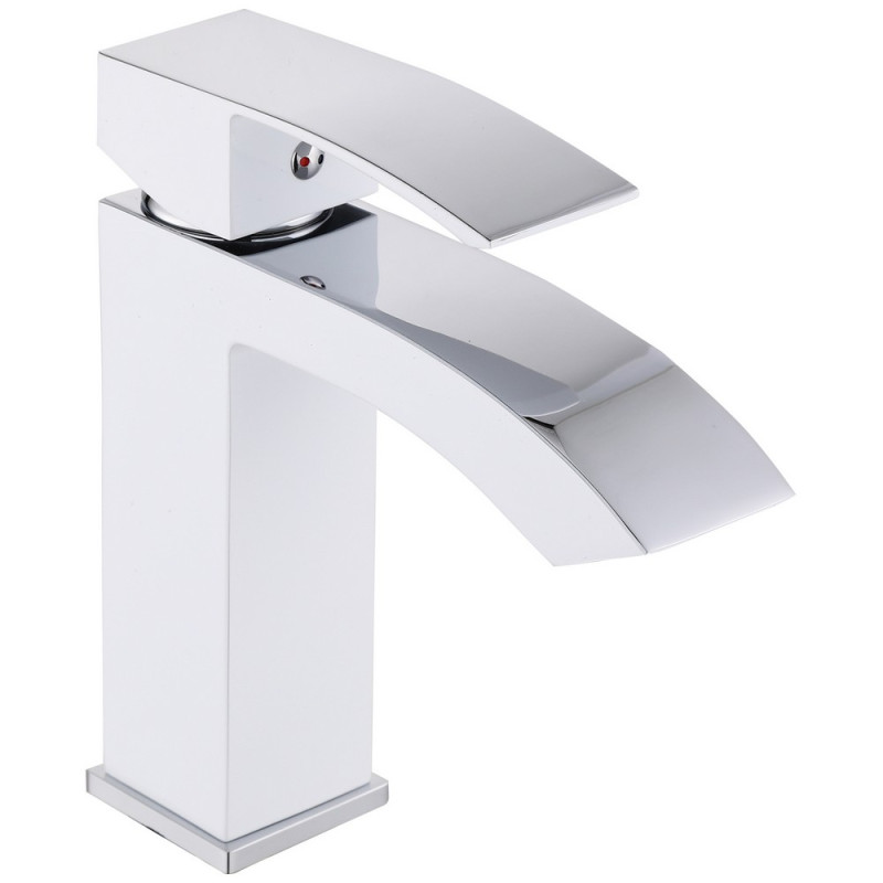 Змішувач для раковини Qtap Swan Cascada QTSWA270CRW45568 Chrome/White