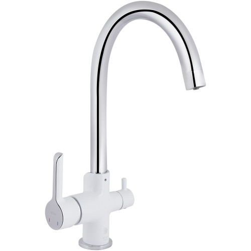 Смеситель для кухни Qtap Grand с подключением для питьевой воды QTGRA362CRW45668 Chrome/White