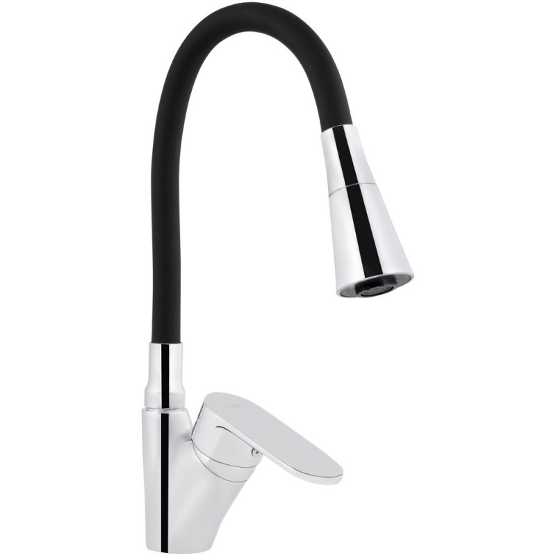 Змішувач для кухні Lidz Tani 007F3 з гнучким виливом (k40) LDTAN007F3BCR37649 Black / Chrome