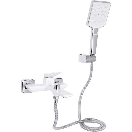 Смеситель для ванны Qtap Presto (c душевым гарнитуром) QTPRE259CRW45579 Chrome/White