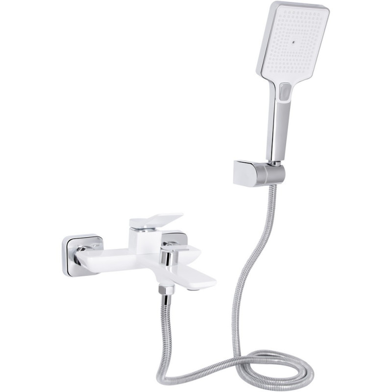 Смеситель для ванны Qtap Presto (c душевым гарнитуром) QTPRE259CRW45579 Chrome/White