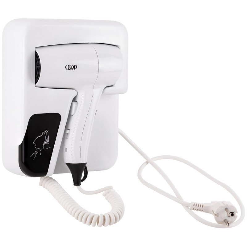 Фен с держателем Qtap Pohodli 1200 Вт QTF1200RNP White (Pobut)