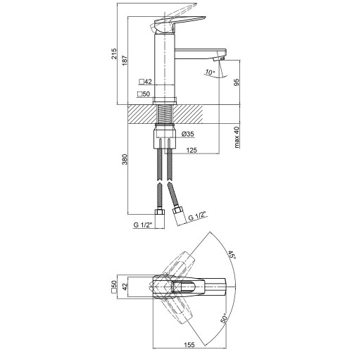 Змішувач для раковини Lidz Sofi 001F (k35) LDSOF001FCRM22006 Chrome