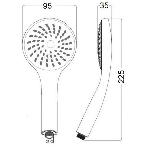 Лейка для ручного душа Lidz Niagara 01 98 мм округлая LDNIA01CRM22034 Chrome