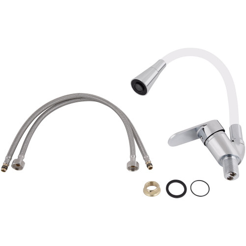 Змішувач для кухні Lidz Tani 007F3 з гнучким виливом (k40) LDTAN007F3WCR40423 White / Chrome