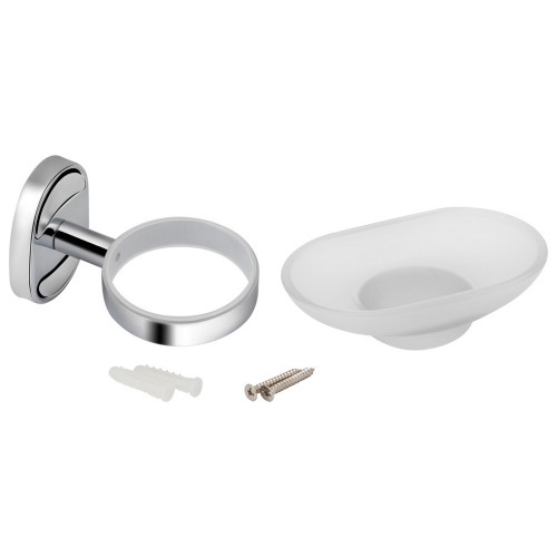 Мыльница с держателем Lidz Oreo 0201 настенная (матовое стекло) LDORE0201CRM22083 Chrome