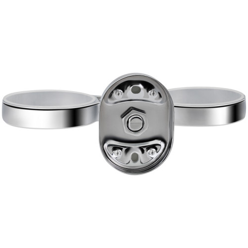 Стакан с держателем Lidz Oreo 0402 двойной настенный (матовое стекло) LDORE0402CRM22164 Chrome