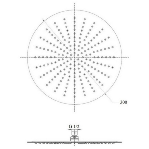 Лейка для верхнего душа Lidz Niagara 130 300 мм округлая LDNIA130NKS32451 Chrome