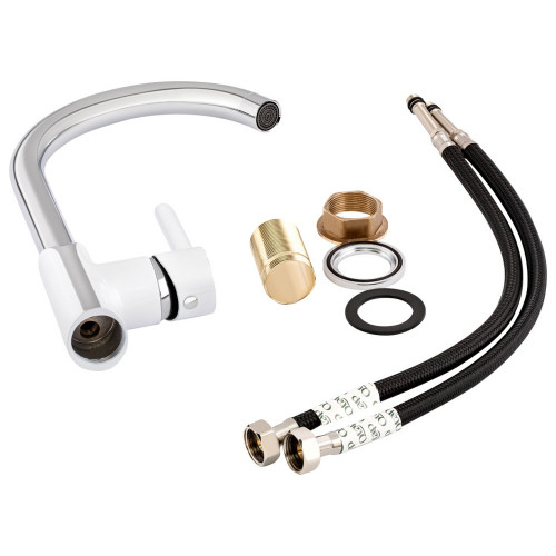 Смеситель для кухни Qtap Grand QTGRAWCR007F Chrome/White