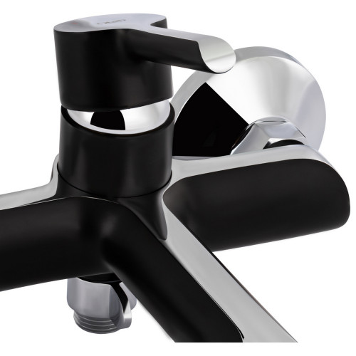 Смеситель для ванны Qtap Grand (c душевым гарнитуром) QTGRABCR006 Chrome/Black