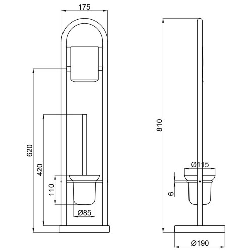 Ёршик Lidz Oreo 0507 напольный (матовое стекло) LDORE0507CRM32480 Chrome