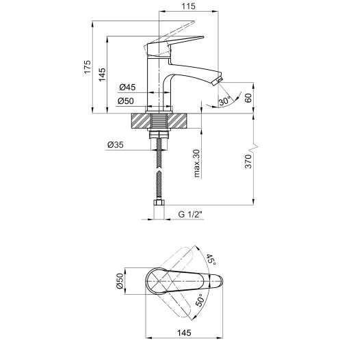 Змішувач для раковини Lidz Nicole 001F (k35) LDNIC001FCRM21880 Chrome