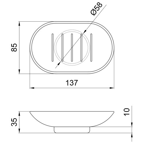 Мыльница Lidz Oreo 0210 (матовое стекло) LDORE0210CRM32454 Chrome