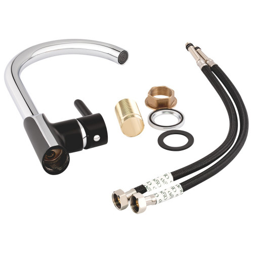 Змішувач для кухні Qtap Grand QTGRABCR007F Chrome/Black