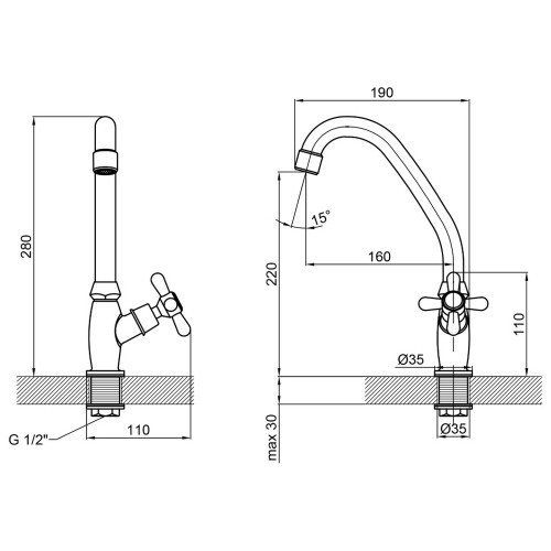 Монокран для кухні Lidz Dominox 269F LDDOM269FCRM35533 Chrome
