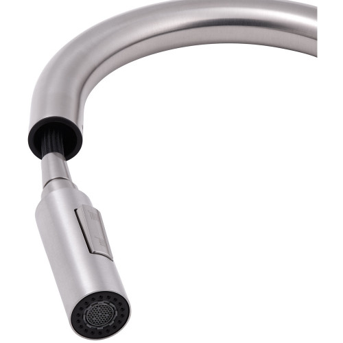 Смеситель для кухни Qtap Lenicka с выдвижным изливом QTLEN9138103UN Brushed Nickel PVD