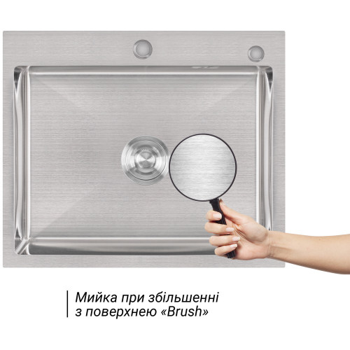 Набір 3в1 мийка для кухні lidz handmade h6050 + змішувач для кухні lidz aria 015fl2 nickel + дозатор
