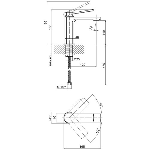 Смеситель для раковины Qtap Slavonice QTSLV1042103C Chrome