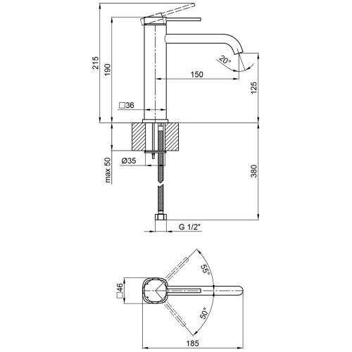 Змішувач для раковини Qtap Robin QTROB1060M102B Black Matt